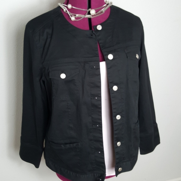 Charter Club Jackets & Blazers - Charter Club Black jean collar less jacket size 2x